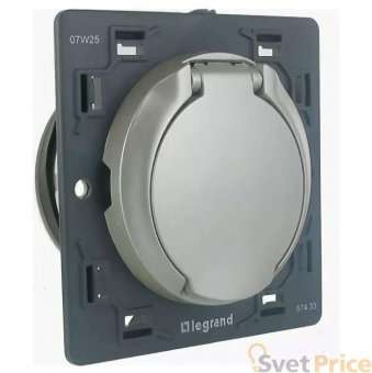 Розетка стационарной уборочной системы Legrand Celiane с контактом титановая 067433