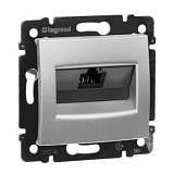 Розетка компьютерная RJ45 Legrand Valena 5e кат UTP на винтах алюминий 770238