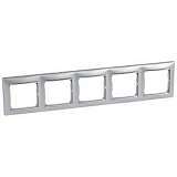 Рамка 5-постовая Legrand Valena алюминий/серебряный штрих 770355