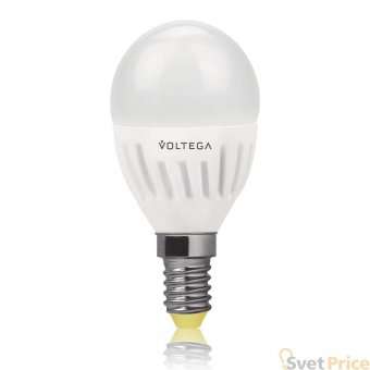 Лампа светодиодная Voltega E14 6.5W 4000К матовая VG1-G2E14cold6W 4693