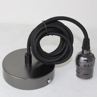 Ретро патрон с подвесом E27 Черный Sun Lumen 056-724