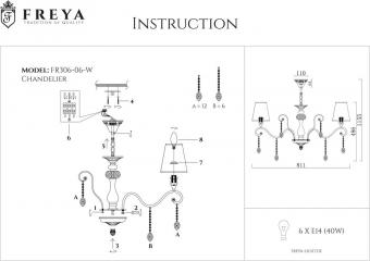 Подвесная люстра Freya Adelaide FR306-06-W