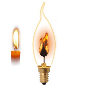 Лампа декоративная (UL-00002982) E14 3W золотистая IL-N-CW35-3/RED-FLAME/E14/CL
