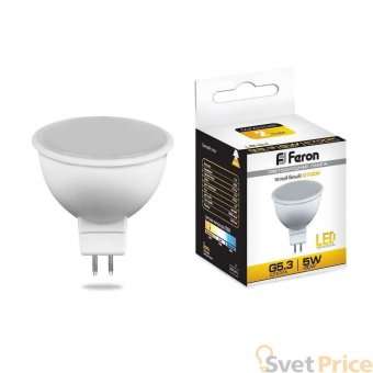 Лампа светодиодная Feron MR16 G5.3 5W 2700K Грибок матовая LB-24 25127