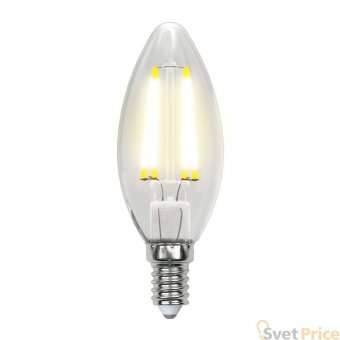 Лампа светодиодная филаментная (UL-00003245) Uniel E14 7,5W 3000K прозрачная LED-C35-7,5W/WW/E14/CL GLA01TR