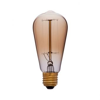 Лампа накаливания E27 40W колба золотая 052-184