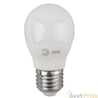 Лампа светодиодная ЭРА E27 7W 6000K матовая LED P45-7W-860-E27