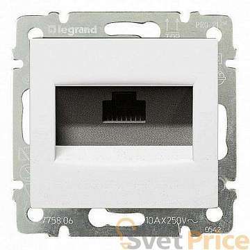 Розетка компьютерная RJ45 Legrand Valena 5e кат UTP с захватами белая 774230