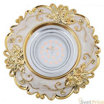 Встраиваемый светильник Fametto Arno DLS-A105 GU5.3 Chrome/Beige+Gold