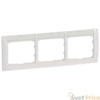 Рамка 3-постовая Legrand Galea Life с этикеткой белая 771015