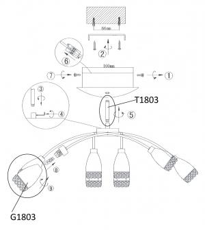 Потолочная люстра Odeon Light Lerta 1803/8