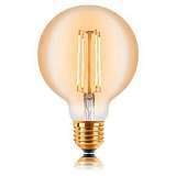 Лампа светодиодная филаментная E27 4W 2200K золотая 057-318