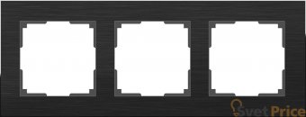 Рамка Aluminium на 3 поста алюминий черный WL11-Frame-03 4690389110467