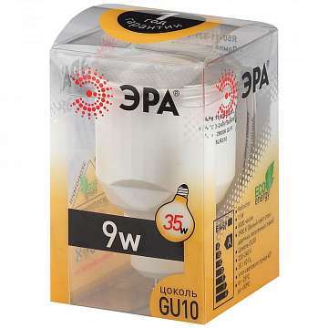 Лампа энергосберегающая ЭРА GU10 9W 2700K прозрачная R50-9W-829-GU10