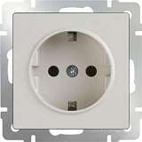 Розетка с заземлением слоновая кость WL03-SKG-01-IP20-ivory 4690389046223
