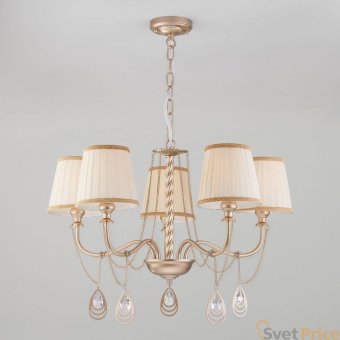 Подвесная люстра Eurosvet Enzo 60068/5 перламутровое золото