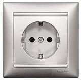 Розетка 2К+3 Legrand Valena 16A 250V с/з алюминий 770123
