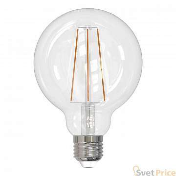 Лампа светодиодная филаментная (UL-00004863) Uniel E27 10W 4000K прозрачная LED-G95-10W/4000K/E27/CL PLS02WH