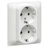 Розетка 2х2К+3 Legrand Galea Life 16A 250V с/з винтовой зажим белая 771030