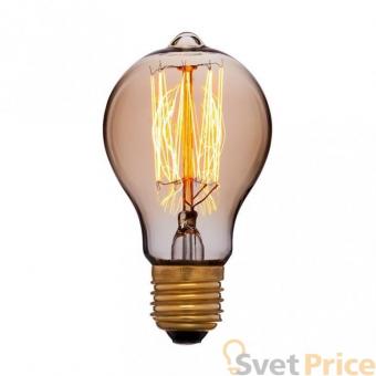 Лампа накаливания E27 40W груша золотая 051-873