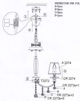 Потолочная люстра Odeon Light Kvinta 2274/5