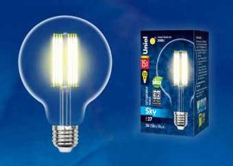 Лампа светодиодная филаментная (UL-00004864) Uniel E27 15W 3000K прозрачная LED-G95-15W/3000K/E27/CL PLS02WH