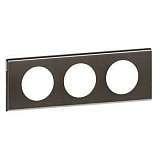 Рамка 3-постовая Legrand Celiane Corian чёрный никель 069033