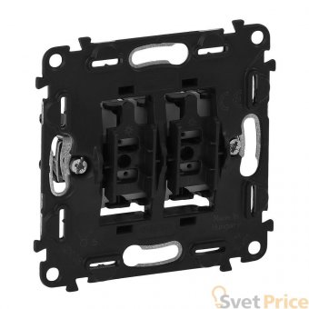 Выключатель двухклавишный Legrand Valena Мех In Matic 10AX 250V с подсветкой безвинт. зажим 752005