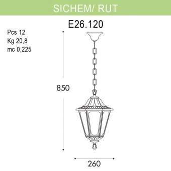 Уличный подвесной светильник Fumagalli Sichem/Rut E26.120.000.BXF1R