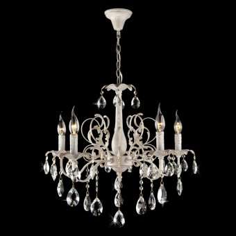 Подвесная люстра Eurosvet Kiva 3113/5 белый с золотом/прозрачный хрусталь Strotskis