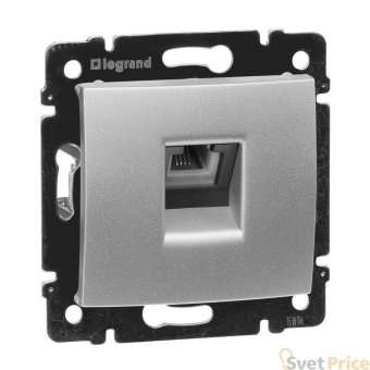 Розетка телефонная RJ11 Legrand Valena алюминий 770138