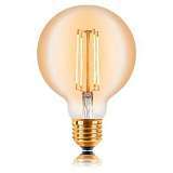 Лампа светодиодная филаментная диммируемая E27 4W 2200K золотая 057158