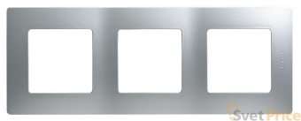 Рамка 3-постовая Legrand Etika алюминий 672553