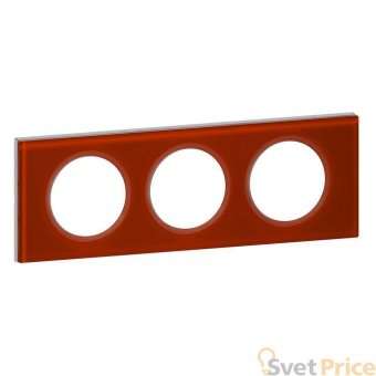 Рамка 3-постовая Legrand Celiane смальта кармин 069473