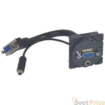 Розетка аудио/видео HD15+Jack3.5 Legrand Celiane с кабелем 067376