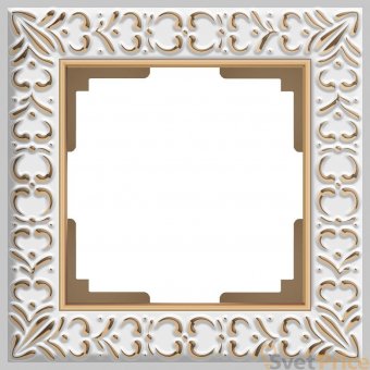 Рамка Antik на 1 пост белое золото WL07-Frame-01 4690389099175