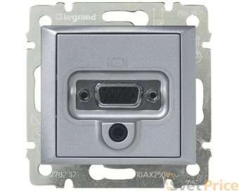 Розетка аудио/видео HD15+Jack3.5 Legrand Valena алюминий 770282