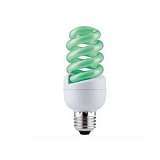 Лампа энергосберегающая Е27 15W спираль зеленая 88089