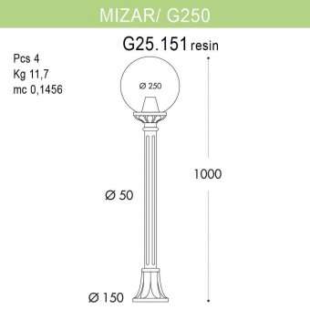 Уличный светильник Fumagalli Mizar.R/G250 G25.151.000.BZE27