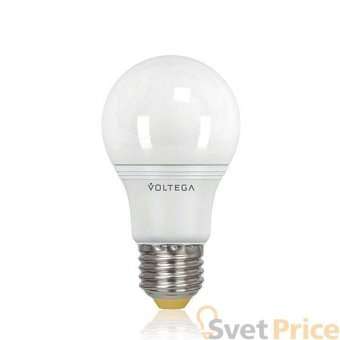Лампа светодиодная Voltega E27 9W 4000К груша матовая VG2-A2E27cold9W 8443