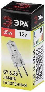 Лампа галогенная ЭРА GY6.35 35W 2700K прозрачная GY6.35-JC-35W-12V