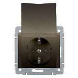 Розетка 2К+3 Legrand Galea Life 16A 250V с/з со шторками крышкой автоматические клеммы темная бронза 771264