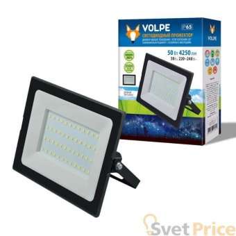 Прожектор светодиодный (UL-00004342) Volpe ULF-Q513 50W/6500K IP65 220-240В Black