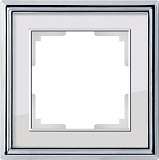 Рамка Palacio на 1 пост хром/белый WL17-Frame-01 4690389108037