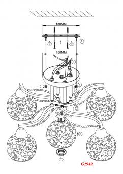 Потолочная люстра Odeon Light Girona 2942/5C