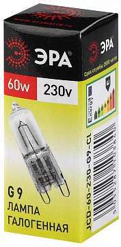 Лампа галогенная ЭРА G9 60W 2700K прозрачная G9-JCD-60-230V-CL