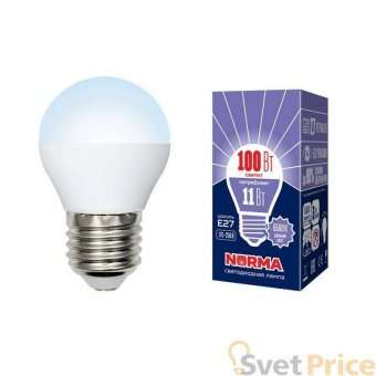 Лампа светодиодная (UL-00003833) E27 11W 6500K матовая LED-G45-11W/DW/E27/FR/NR
