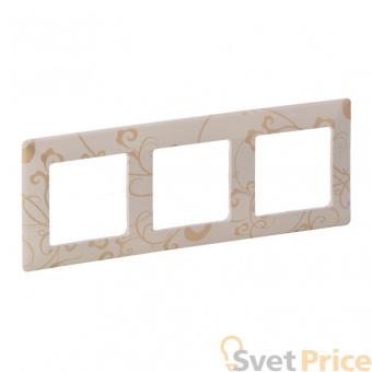 Рамка 3-постовая Legrand Valena Life Ампир бежевый 754113