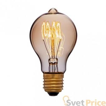 Лампа накаливания E27 40W груша золотая 051-866