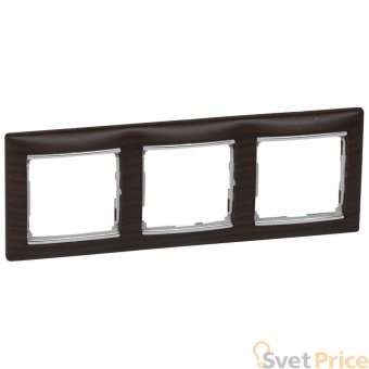 Рамка 3-постовая Legrand Valena темное дерево/серебряный штрих 770373